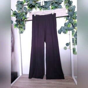 Agnona Designer Slacks Wool Cashmere Wide Flare Leg Brown Dress Pants Retro